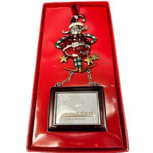NEW Aaron Bros Whimsical Santa Christmas Ornament Vintage W Small Picture Frame